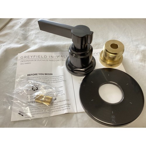 Signature Hardware 484198 Greyfield In-Wall Shower Diverter Valve Trim -Gunmetal - Picture 2 of 4