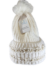 Time And Tru Winter Pearled Ribbed Beanie Hat Toboggan Knitted New Fashion Cap