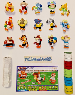 MAGIC SPORT SOCCER ANIMALS COMPLETE SET 15 FIGURES KINDER SURPRISE EGG TOYS 2006