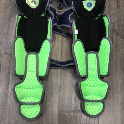 All Star Adult MVP PRO Catchers Leg Guards 16.5in 17.5in Navy Blue Baseball - Picture 6 of 9