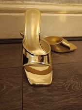 Women's Gold High Heel Slippers