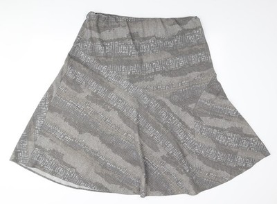 Bonmarché Damen grau Geometrisches Polyester Skaterrock Größe 20