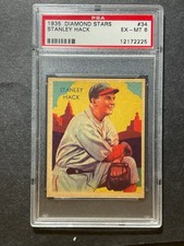 1935 Diamond Stars Stanley Hack 34 PSA 6 Centered Front and Back Y4