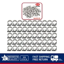 50x 3/8"-5/8" Stainless Steel Adjustable Drive Hose Clamps Fuel Line Worm Clip