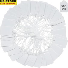 500 String Marking Tags W/ String Price Labels Gift Tags Garage Sale Crafts New