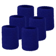 Wrist Sweatbands Sports Wristbands, 6 Pack 3" Dark Blue
