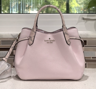 KATE SPADE DUMPLING SMALL SATCHEL CROSSBODY BAG HOBO MK PINK SNAKE