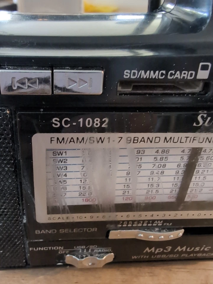 SUPERSONIC MODEL SC-1082 MULTI PURPOSE RADIO AM/FM/SW See Pics  - Image 2 of 4