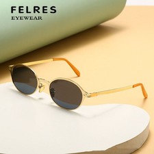 Women Metal Retro Oval Sunglasses Leisure Traveling Party Glasses UV Protection