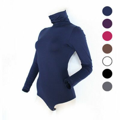 VOSERY Langarm-Body Damen Camouflage - Rollkragen-Bodysuit Bauchkontrolle Rosa/Violett