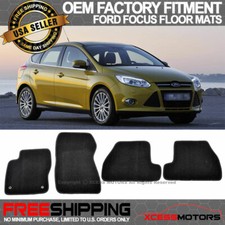 Fits 12-18 Ford Focus 4pcs Front Rear Floor Mats Carpet Nylon Black