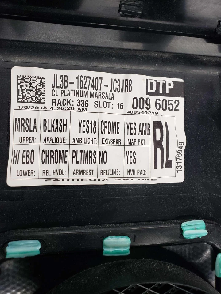 18 19 20 FORD F150 PICKUP Painel de Acabamento da Porta Traseira Esquerda Marsala BB Couro com Madeira - Imagem 3 de 4