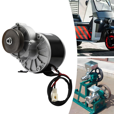 Brushed Motor Gear Motor W/ Belt Pulley Electric Motor Fit E-bikes/Electric Cars