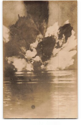 Postkarte ''Hunnenbergwerk explodiert'' 1. oder 2.WK Deutsche Minenexplosion