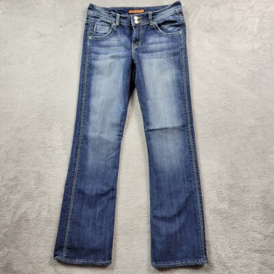 V Blue Jeans Womens 5/5 Blue Fading Dark Straight Bootcut Measures 30X32