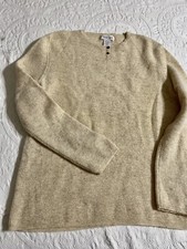 Vintage Cherokee Sweater Beige Knit Wool Pullover Large
