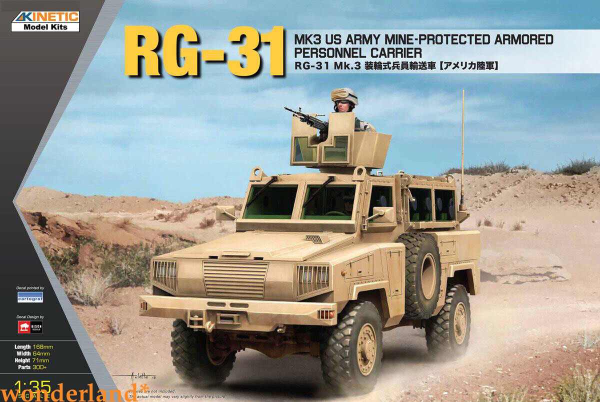 Maquette Kinetic 1/35 – RG-31 MK3 Armée Canadienne Avec Corbeaux – Kit Non Assemblé
