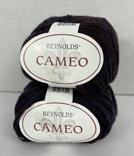 Reynolds Cameo Wool Blend Yarn 1447 Purple Twist Fashion 55 yds ea Lot of 2