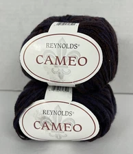 Reynolds Cameo Wool Blend Yarn 1447 Purple Twist Fashion 55 yds ea Lot of 2