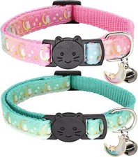 Giecooh Breakaway Cat Collar with Bells 2-Pack