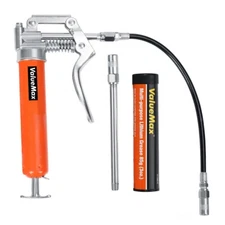 Mini Grease Gun Kit 3500 PSI 3OZ Grease 12" Flexible Hose 5"& 3" Extension Tubes