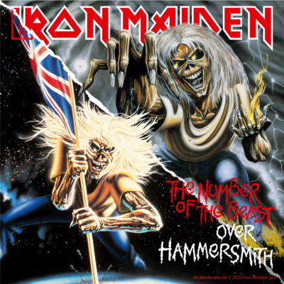 Iron Maiden Aufkleber The Number Of The Beast - Over Hammersmith ca. 10x10 cm
