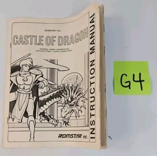 CASTLE OF DRAGON - Arcade Game Manual - ROMSTAR - OEM Original MARQUI