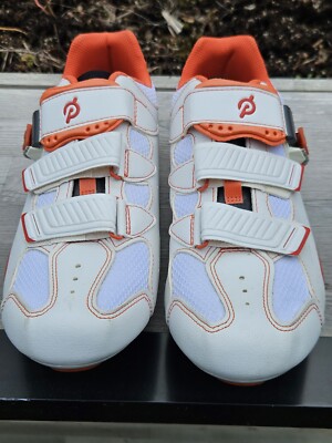 Chaussures Cyclisme Peloton – Blanc/orange – Taille 38 (femme 7 US) – Occasion Avec Crampons