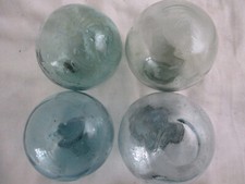 4 VINTAGE Japanese With Squiggly Surface Glass Floats Alaska Beach Combed