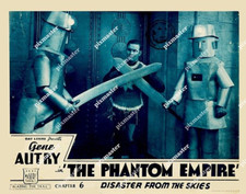PHANTOM EMPIRE 1935 GENE AUTRY CHAPTER 6 ROBOTS  11 x 14 LOBBY SCENE CARD