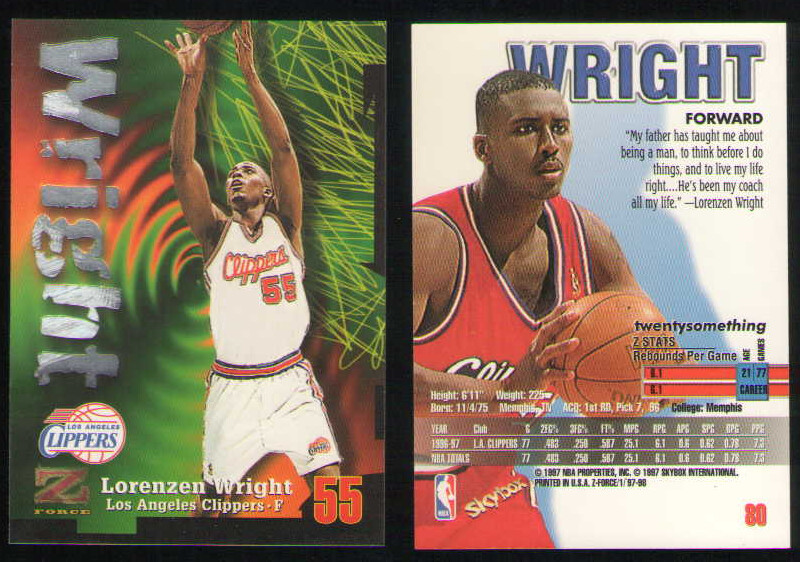 1997-98. Z-Force #80. Lorenzen Wright