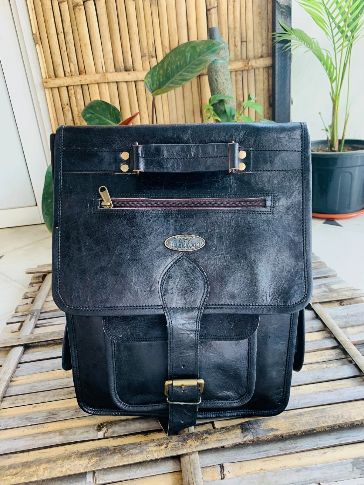 Travel Premium Goat Leather Large Men's Vintage Backpack Laptop Gym Bag
Opens in a new window or tab