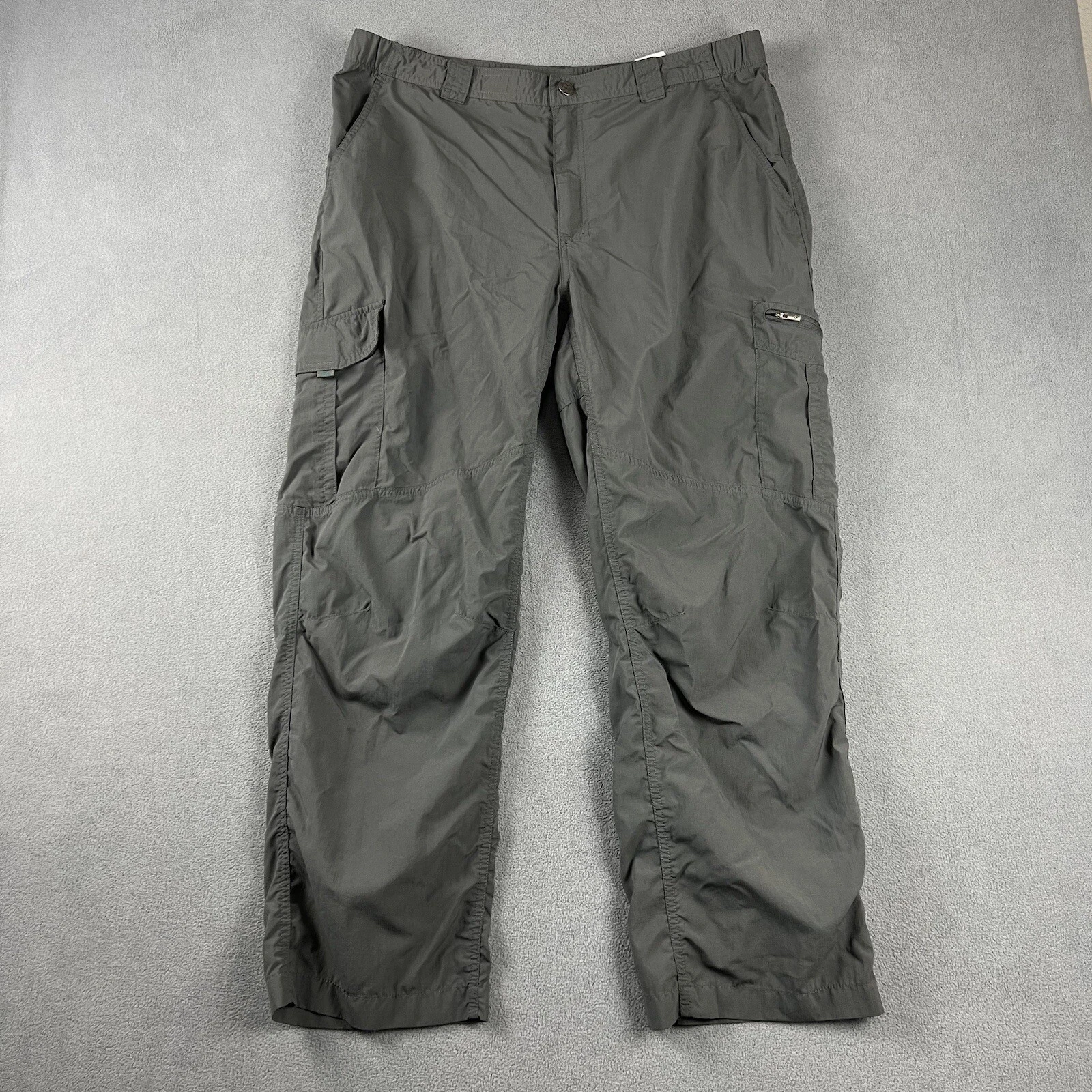 Columbia Pants Mens 38X30 Gray Omni Shield Hiking Cargo Nylon Outdoors Camping