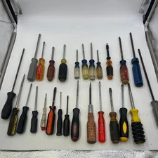 Mixed Lot Vintage 26 Screwdrivers - Stanley, Craftsman, tool bench kr tools etc