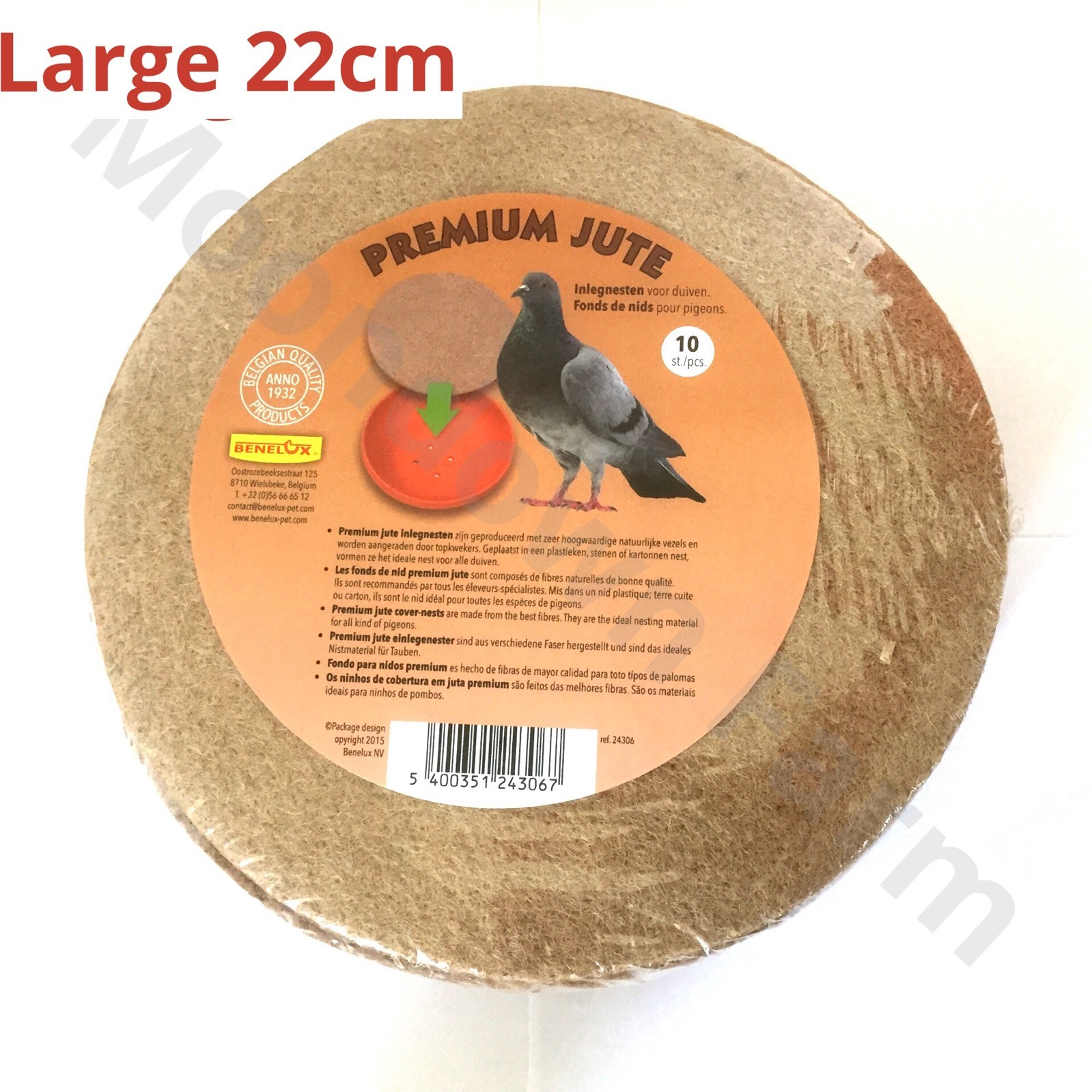 10 pk LARGE JUTE ROUND NEST FELTSLINERS FOR PIGEON EXOTIC BIRD NESTING