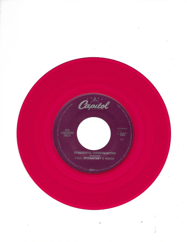 Paul McCartney-Wonderful Christmastime/Rudolph,Red.. *Red Vinyl Jukebox 7