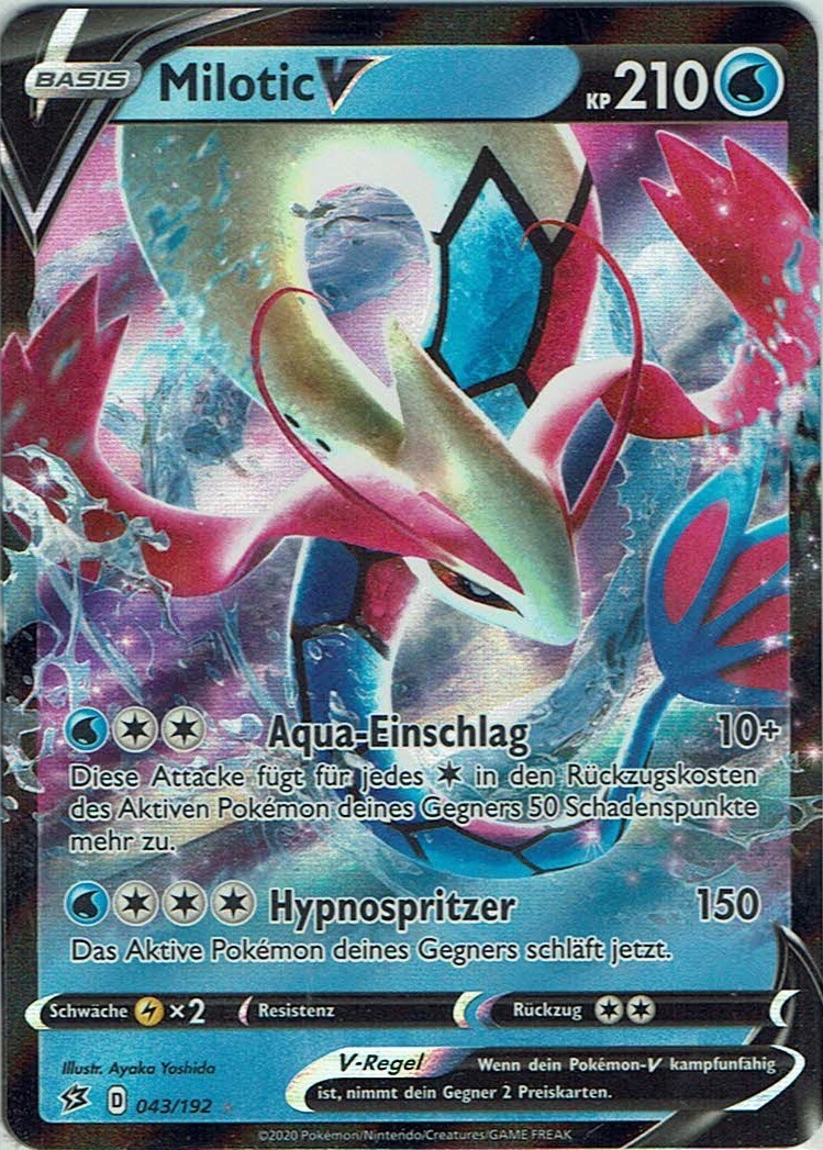 Pokemon Card SWSH02 Clash of the Rebels No. 43/192 Milotic V German