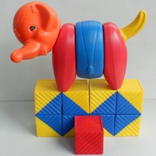 Vintage Tupperware Tuppertoy Elephant Zoo it Yourself  Alphabet Blocks Retro