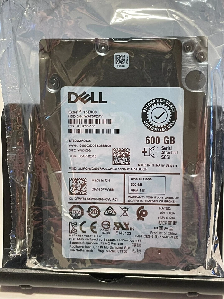 FPW68 ST600MP0036 Dell EXOS 600GB 15K RPM 12Gb/s 2.5" SAS SERVER HDD no Caddy - Image 2 of 2