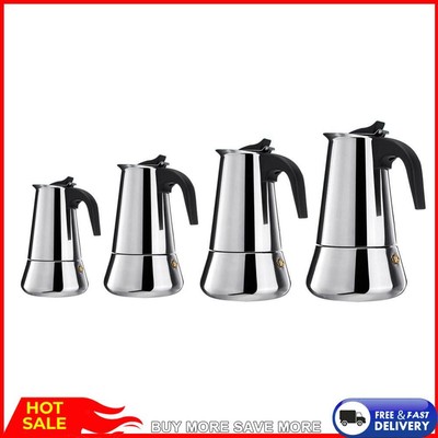 Stainless Steel Coffee Pot No Coating Expresso Moka Brewer for Induction Cookers