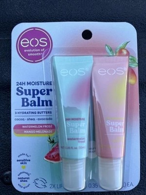 Eos Super Balm Lip Balm Watermelon Fros Mango Melonade 24 Hour Moisture 2 Pack
