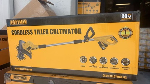 20V Cordless Tiller Cultivator, with 2 * 4.0Ah Batteries & Charger