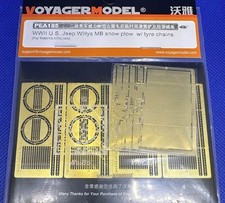 Voyager Model Pea185 135 Wwii Us Willys Mb Jeep Snow Plow Tire Chains Tamiya