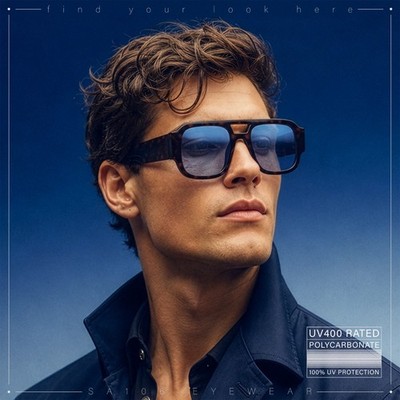 SA106 Thick Plastic Racer Aviator Sunglasses with Cutout Bridge