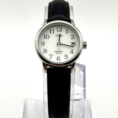 Timex Indiglo Silver Tone Watch Day Display New Band Fresh Battery Working Well