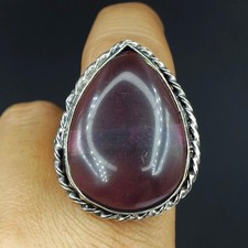 925 Sterling Silver Handmade Jewelry Amethyst Gemstone Ring Size-7.5 US