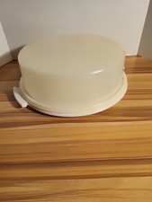 Vintage Tupperware Pie Cake Keeper Taker Carrier 719 Harvest Gold NO HANDLE