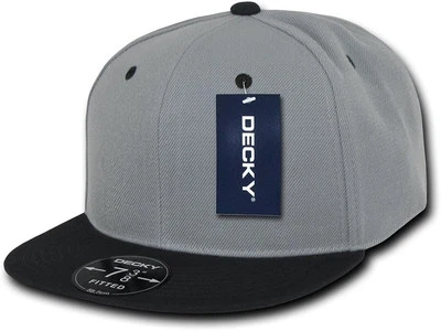 Decky Herren Kappe Retro Fitted Cap Kopfbedeckung, Graz/Schwarz, 6 7/8