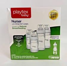 Playtex Nurser Baby Bottles Gift Set w Pre-Sterilized Disposable Drop-Ins - NEW