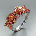 Jewellery ring Natural Rhodolite Ring 925 Sterling Silver Size 7.75 /R467770